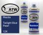 Preview: Mazda, Twilight Blue Pearl, 12K: 400ml Sprühdose + 400ml Klarlack - Set, von ATW Autoteile West.
